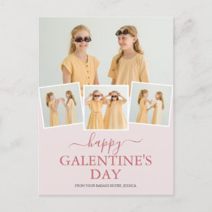 Cute Lycklig Galentines Day bestie Photo Collage Helg Vykort