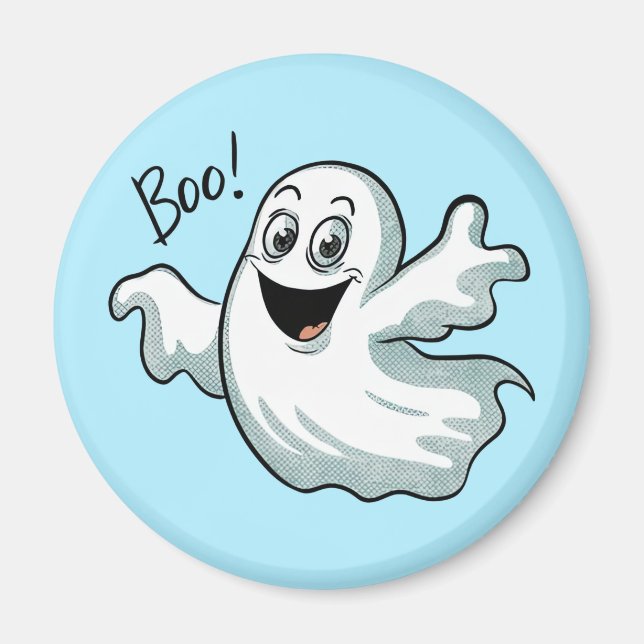 Cute Lycklig Ghost Magnet (Framsidan)