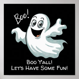 Cute Lycklig Ghost Poster