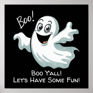 Cute Lycklig Ghost Poster