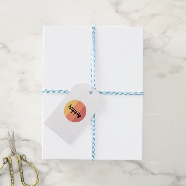 Cute Lycklig Gift-Märkre Presentetikett (Med Snöre)