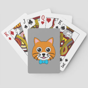 Cute Lycklig Ginger Cat med Papillon Casinokort