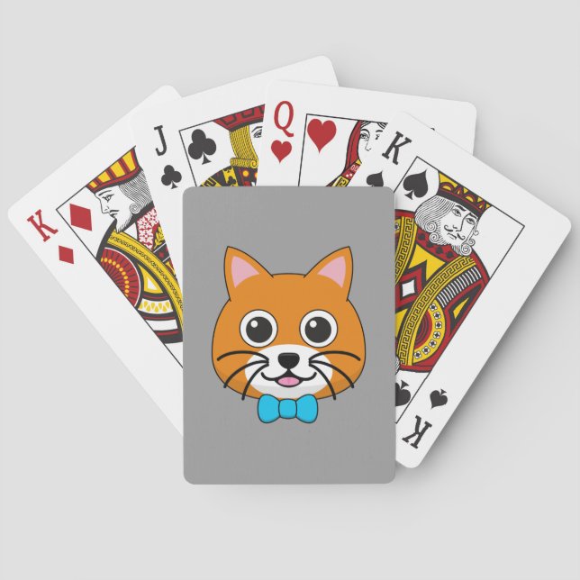 Cute Lycklig Ginger Cat med Papillon Casinokort (Baksidan)