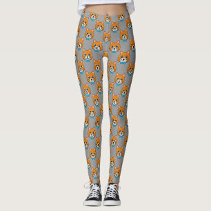 Cute Lycklig Ginger Cat med Papillon Leggings