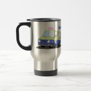 Cute lycklig glass lastbil tecknad resemugg