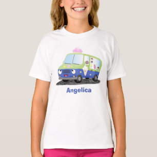 Cute lycklig glass lastbil tecknad t shirt