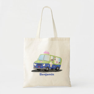 Cute lycklig glass lastbil tecknad tygkasse