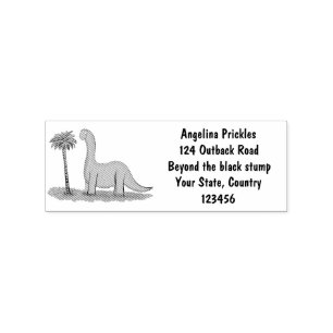 Cute lycklig grönt brontosaurus dinosaur stämpel
