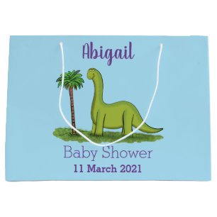 Cute lycklig grönt brontosaurus dinosaur tecknad