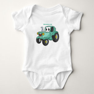 Cute lycklig grönt Traktorns tecknad T Shirt