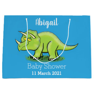Cute lycklig grönt triceratops dinosaur tecknad