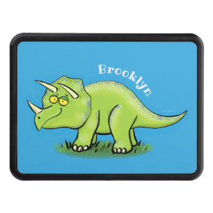 Cute lycklig grönt triceratops dinosaur tecknad dragkroksskydd