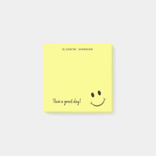 Cute Lycklig Gult Ansikte Personlig Små Post-it Block