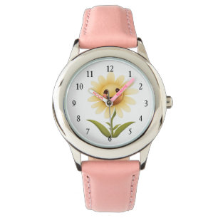 Cute Lycklig Gult Flower Armbandsur