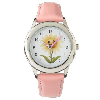 Cute Lycklig Gult Flower Armbandsur