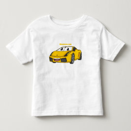 Cute lycklig gult-tecknaden för sportbilar t shirt