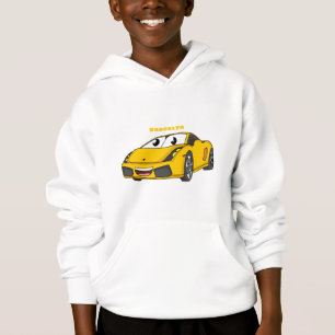 Cute lycklig gult-tecknaden för sportbilar t shirt