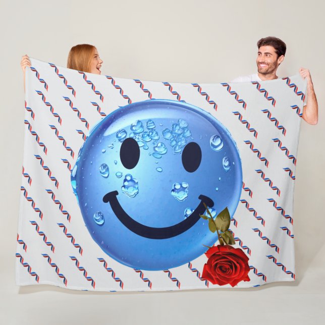 Cute Lycklig Guy! Fleecefilt (På plats)