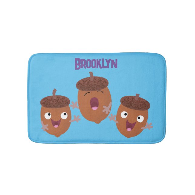 Cute lycklig har sjungande tecknad för barn badrumsmatta (Framsidan)