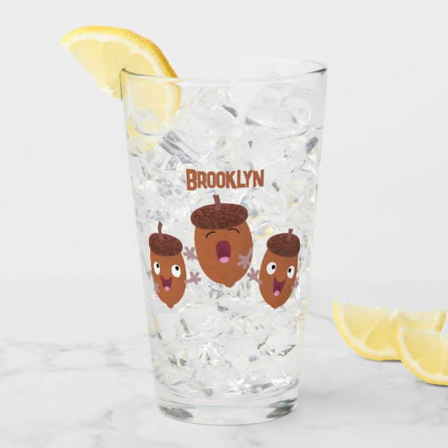 Cute lycklig har sjungande tecknad för barn glaskopp (Framsida Ice)