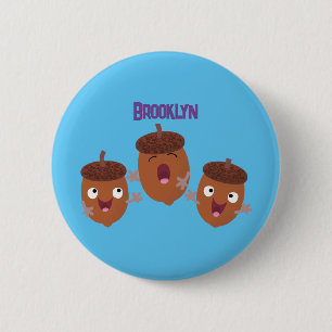 Cute lycklig har sjungande tecknad för barn knapp