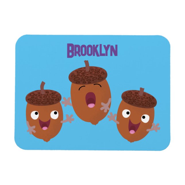 Cute lycklig har sjungande tecknad för barn magnet (Horisontell)