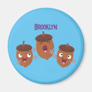 Cute lycklig har sjungande tecknad för barn magnet