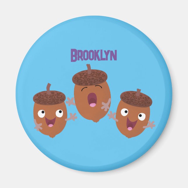 Cute lycklig har sjungande tecknad för barn magnet (Framsidan)