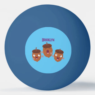 Cute lycklig har sjungande tecknad för barn pingisboll
