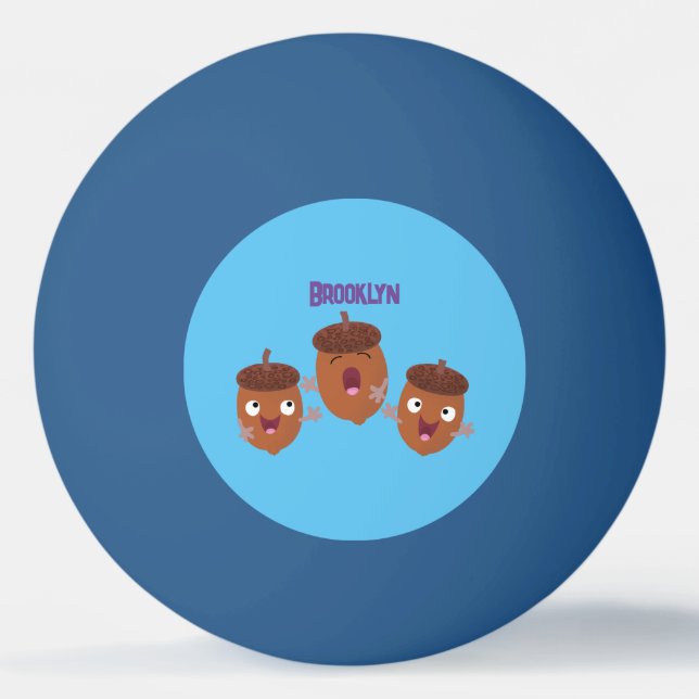 Cute lycklig har sjungande tecknad för barn pingisboll (Framsidan)