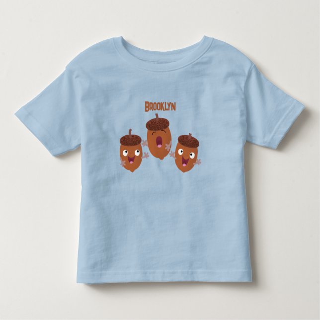 Cute lycklig har sjungande tecknad för barn t shirt (Framsida)
