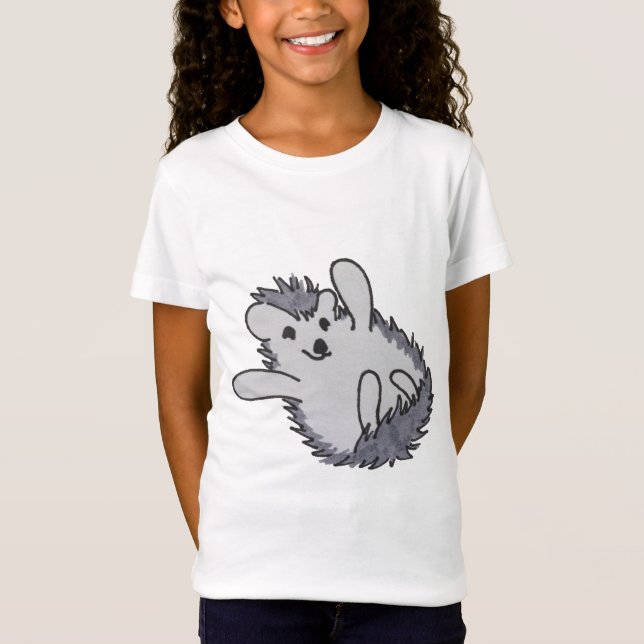 Cute Lycklig Hedgehog T Shirt (Framsida)