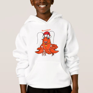 Cute lycklig hummer med julhatt tecknad t shirt