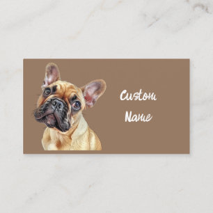 Cute Lycklig Hund Animal Pet Fransk Bulldog Visitkort