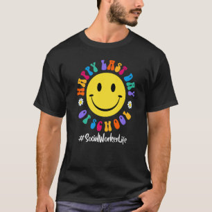 Cute Lycklig i Social i förra skoldagen T Shirt