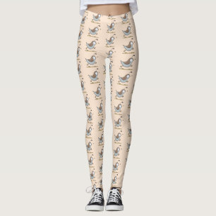 Cute lycklig kalifornian quail tecknad illustratio leggings