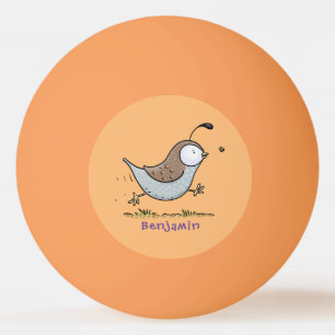 Cute lycklig kalifornian quail tecknad illustratio pingisboll