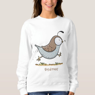 Cute lycklig kalifornian quail tecknad illustratio t shirt
