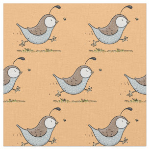 Cute lycklig kalifornian quail tecknad illustratio tyg
