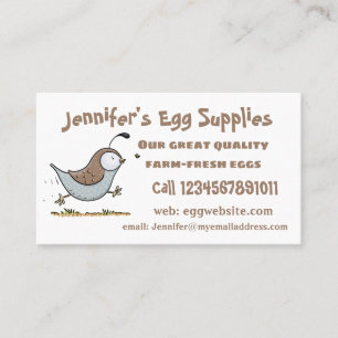 Cute lycklig kalifornian quail tecknad illustratio visitkort