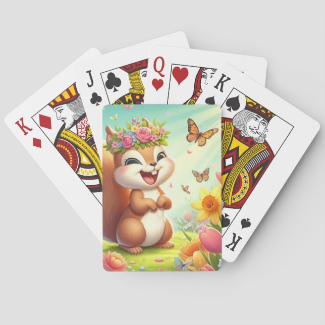 Cute, lycklig-källekorre casinokort (Baksidan)
