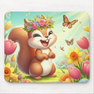 Cute, lycklig-källekorre musmatta