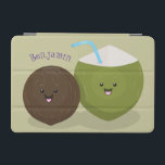 Cute lycklig kawaii coconuts tecknad illustration iPad mini skydd<br><div class="desc">Lägg till lite tropisk roligt till din dag med den här söta tecknaden för kokokosnöt.</div>