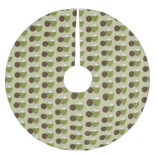 Cute lycklig kawaii coconuts tecknad illustration julgransmatta borstad polyester