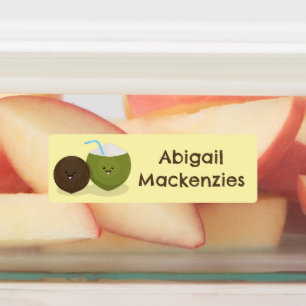 Cute lycklig kawaii coconuts tecknad personlig klistermärke