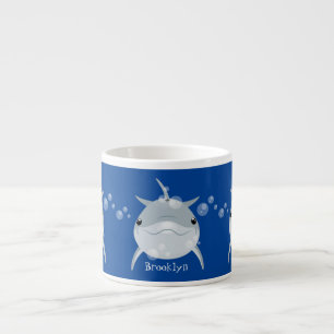 Cute lycklig kawaii delphin tecknad espressomugg