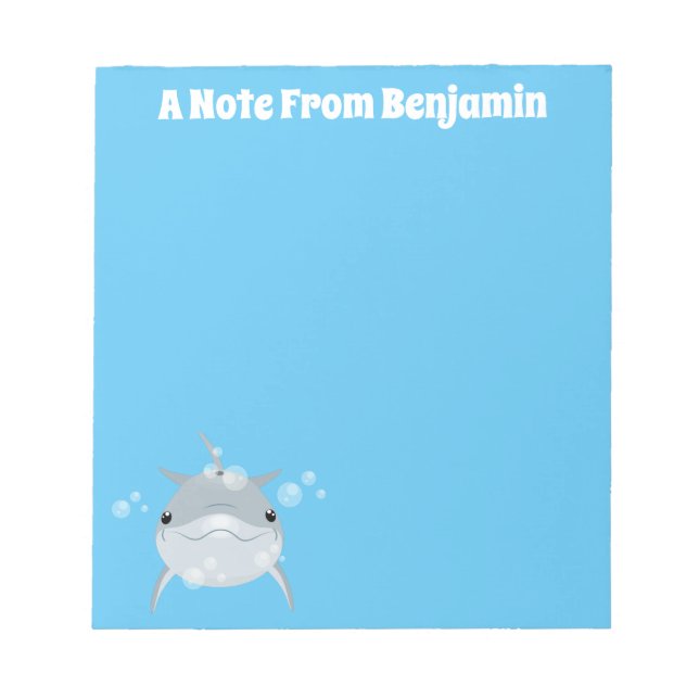 Cute lycklig kawaii delphin tecknad illustration anteckningsblock (Framsida)