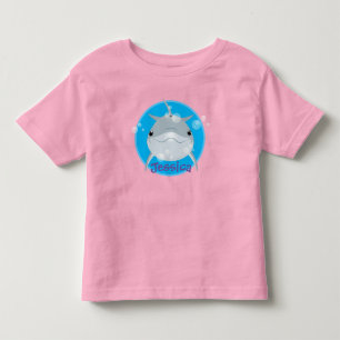Cute lycklig kawaii delphin tecknad illustration t shirt