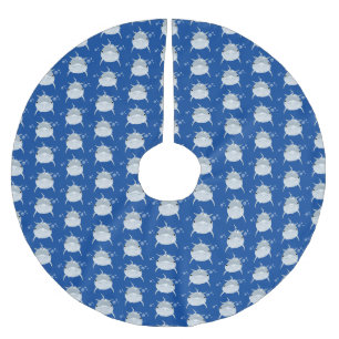 Cute lycklig kawaii delphin tecknad julgransmatta borstad polyester