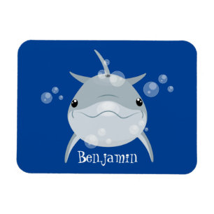 Cute lycklig kawaii delphin tecknad magnet